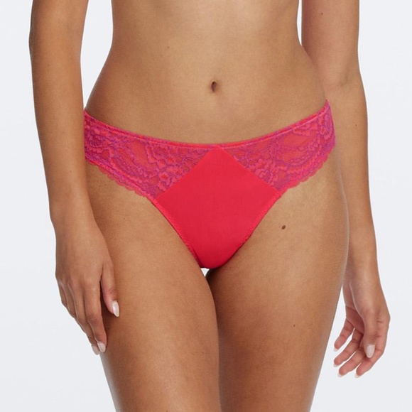 NWT Skarlett Blue Minx Lace Trim Thong Passion Fruit / Rose Violet (Size S) - Picture 1 of 7